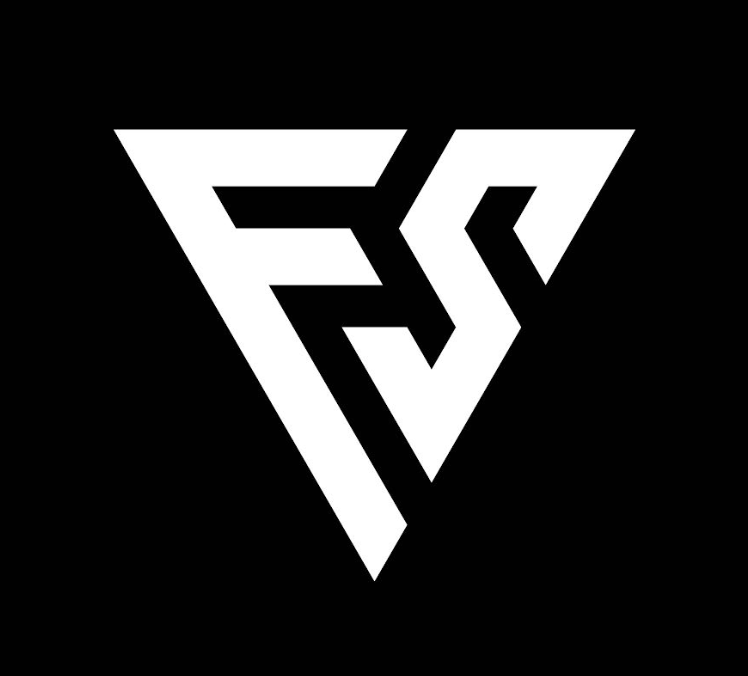 The image depicts a stylized white triangle with a smaller inverted triangle inside, set against a solid black background....